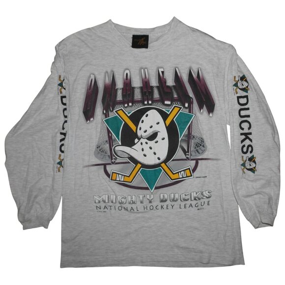 Vintage 1993 Anaheim Mighty Ducks Pure Magic Long Sleeve T-Shirt Medium - Picture 2 of 9